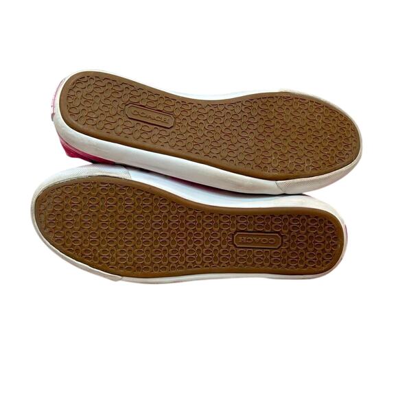 Coach Barrett Q675 Poppy Pink Petal Leather Sneakers 7B Floral Y2K‎ Quiet Luxury - Picture 12 of 13